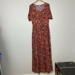 Lularoe 70s Floral Scoop Neck Maxi Dress XL